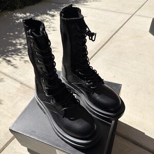Stylish Black Women's Combat Boots